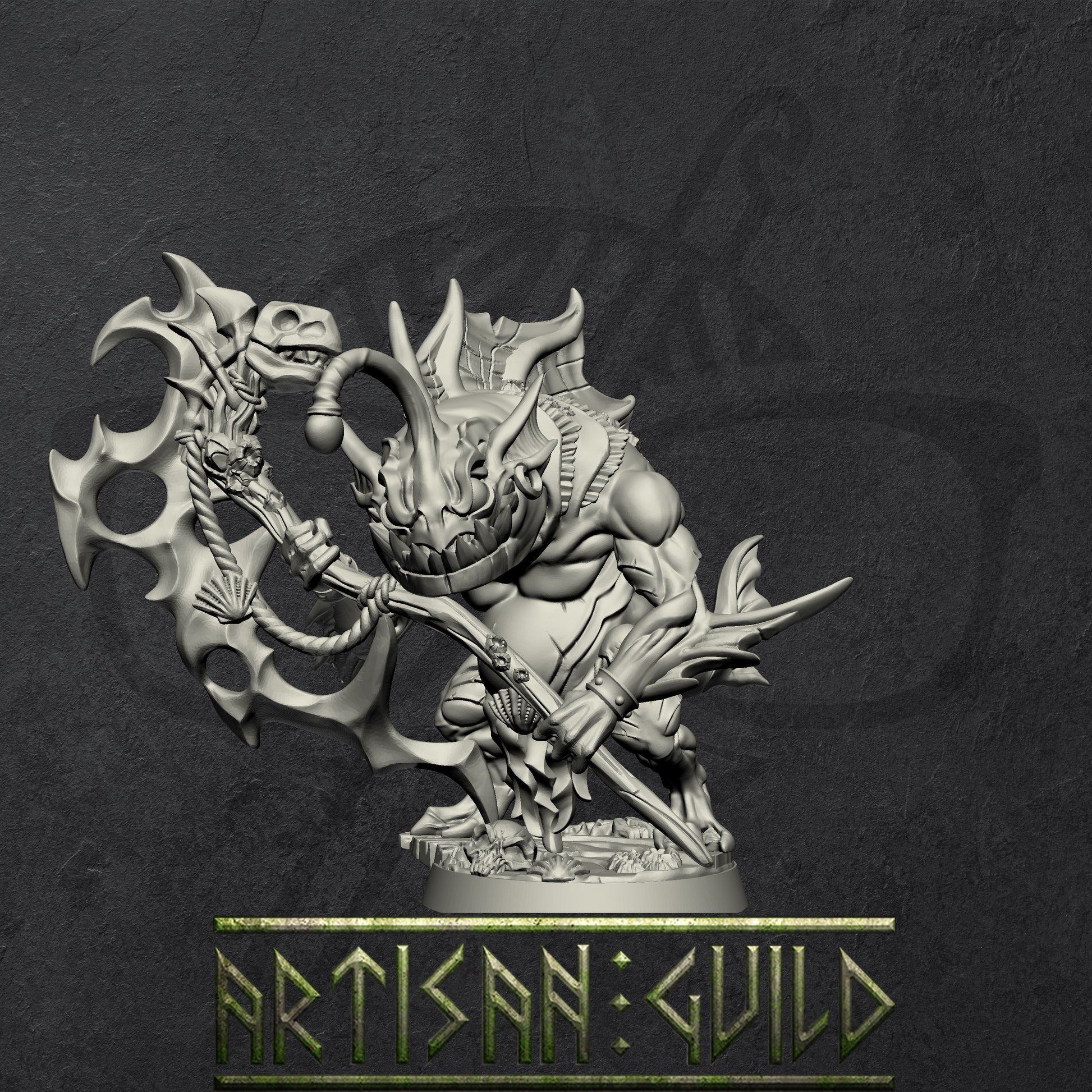 Pope Blobulblà | Modular Sahuagin | Merrow Deathtide Jurakin miniature for Tabletop games like D&D and War Gaming