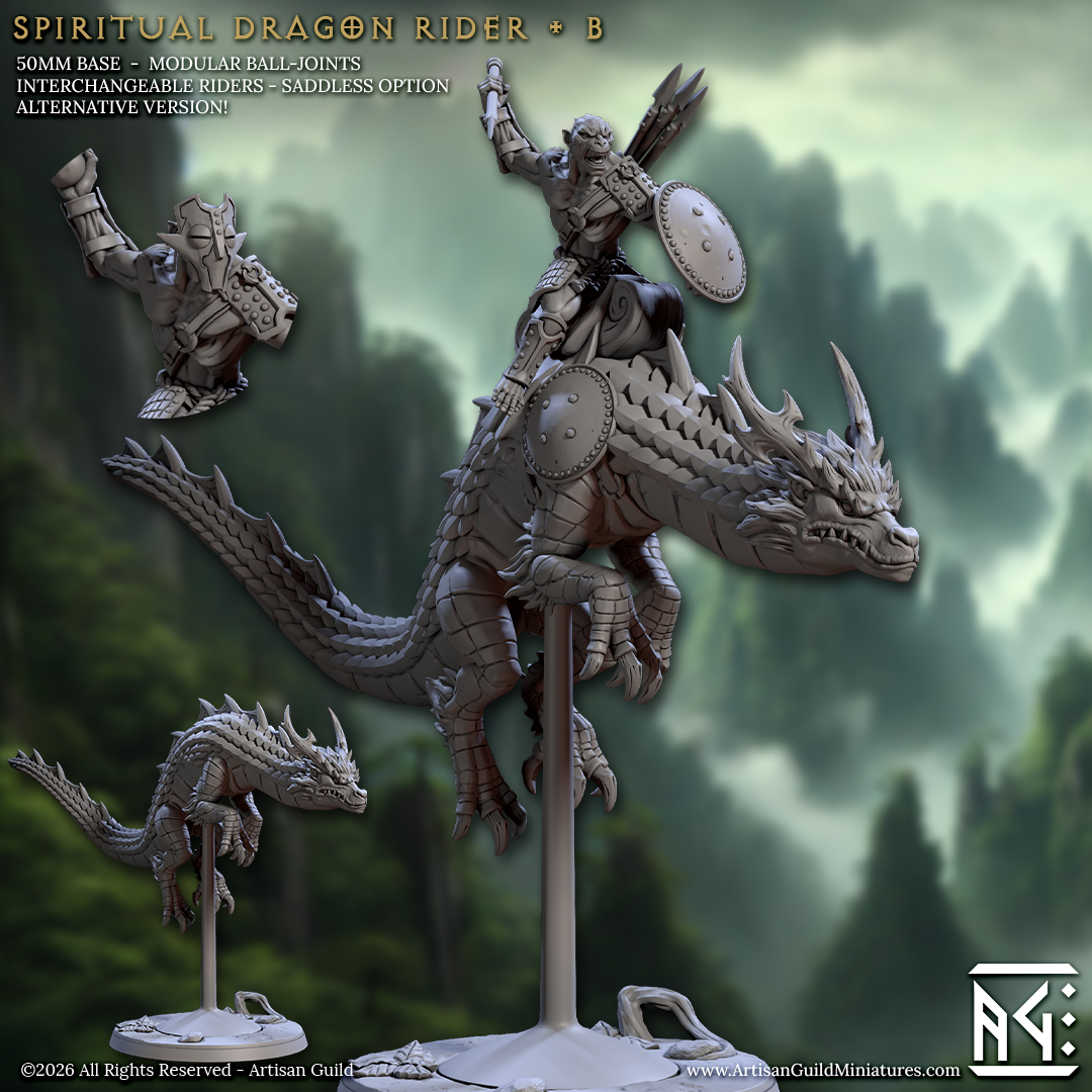 Hirok Windbrand, Shenlong Rider | Vanara Wukong Dragon Rider miniature for D&D, Pathfinder | TTRPG Mini