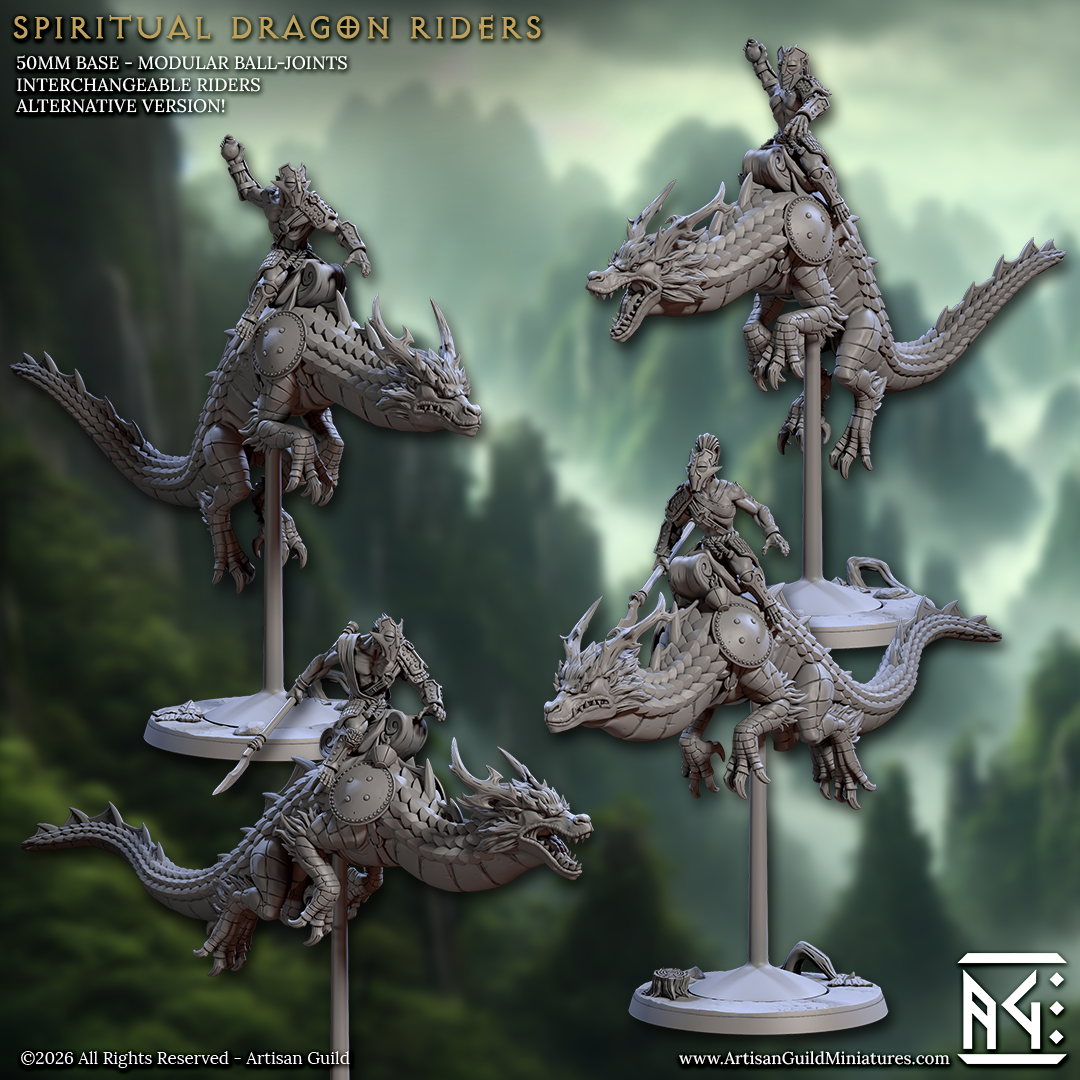 Jinrai Stormcrest, Shenlong Rider | Vanara Wukong Dragon Rider miniature for D&D, Pathfinder | TTRPG Mini