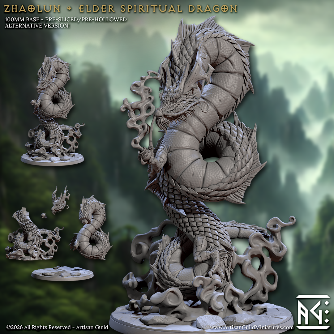 Zhaolun, Elder Spiritual Dragon | Shenlong Wukong Dragon Boss miniature for D&D, Pathfinder | TTRPG Mini