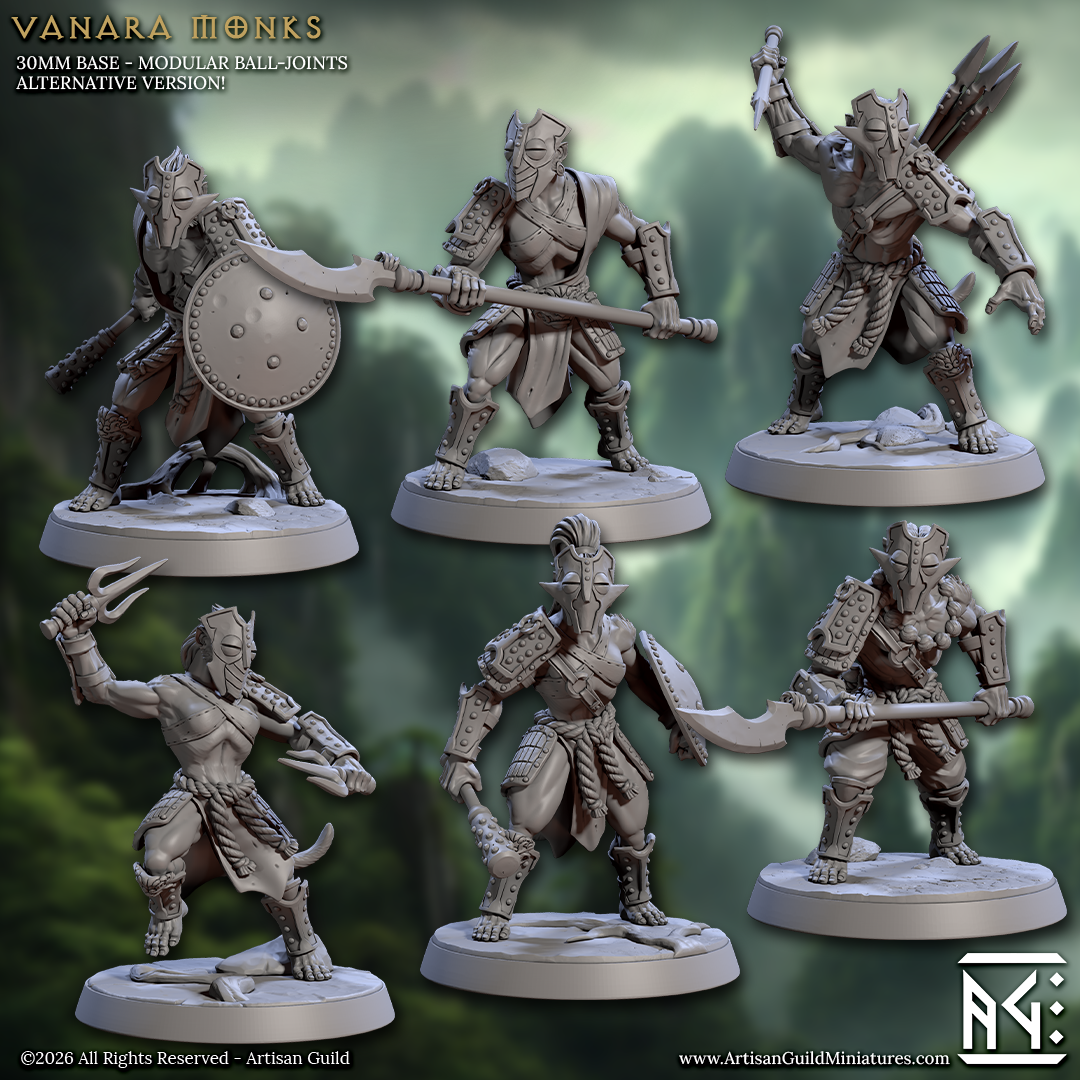 Keshan Chainreap, Kusarigama Reaper | Vanara Wukong Monk miniature for D&D, Pathfinder | TTRPG Mini