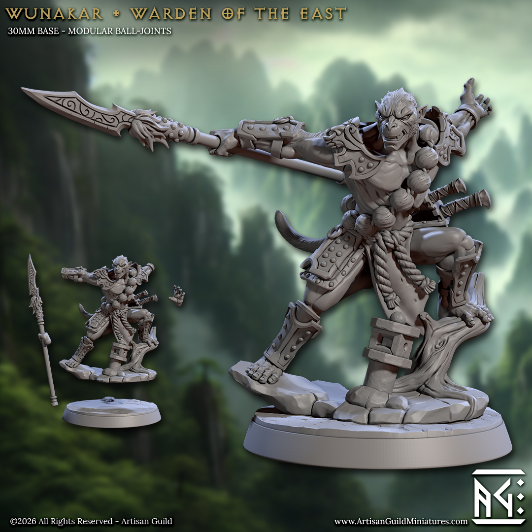 Legend of the Vanara Monks Complete Set | Vanara Wukong Shenlong miniature set for D&D, Pathfinder | TTRPG Mini
