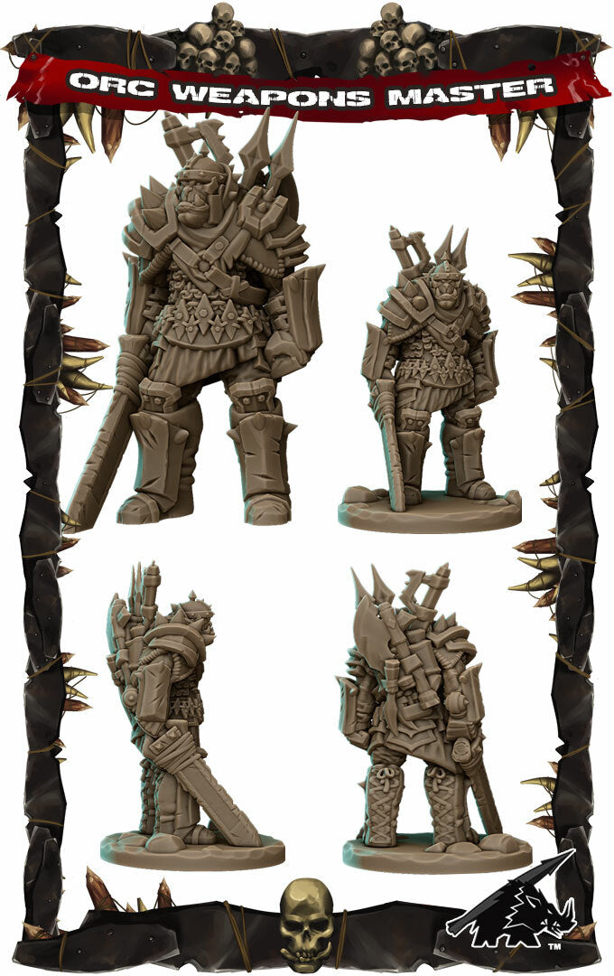 Krazz the Bladebearer | Orc Weapons Master | Ogre Miniature for Tabletop games like D&D and War Gaming
