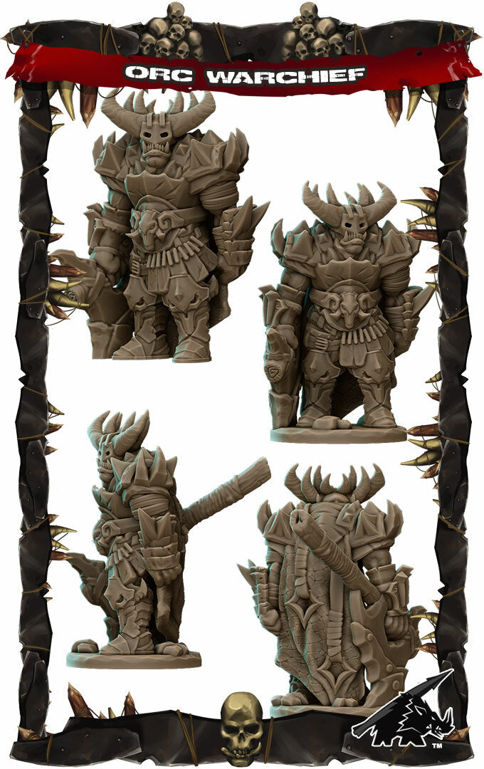Gorash, the Warmonger | Orc Warchief or Ogre Miniature for Tabletop games like D&D and War Gaming
