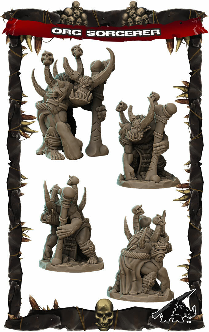 Snaz, the Blood Prophet | Orc Shaman | Orc Sorcerer Miniature for Tabletop games like D&D and War Gaming