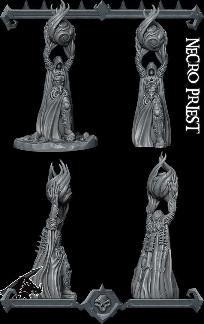 Rhazes, the Shadow Speaker | Necro Priest | Dark Wizard Miniature for Tabletop games like D&D 5e and TTRPG War Gaming