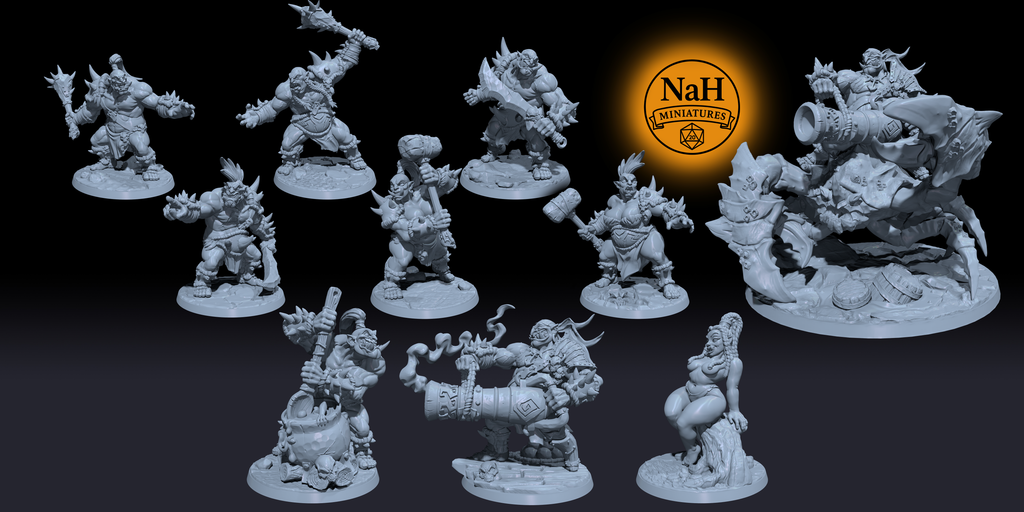 Burtz Dwarfstew, the Cannibal Chef | Ogre Marauders | Ogre Cook, Tribal Brute miniature for Tabletop games like D&D, Pathfinder, and Daggerheart | Dungeons and Dragons Mini