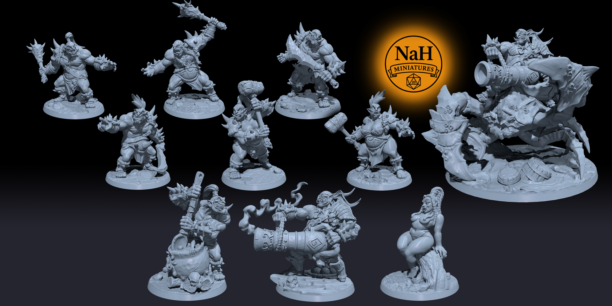 Burtz Dwarfstew, the Cannibal Chef | Ogre Marauders | Ogre Cook, Tribal Brute miniature for Tabletop games like D&D, Pathfinder, and Daggerheart | Dungeons and Dragons Mini