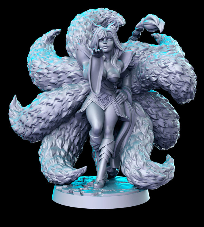 Mysta the Vortex Fox | Ahri | Druid miniature for Tabletop games like D&D and War Gaming| Dungeons and Dragons Mini | RN estudio