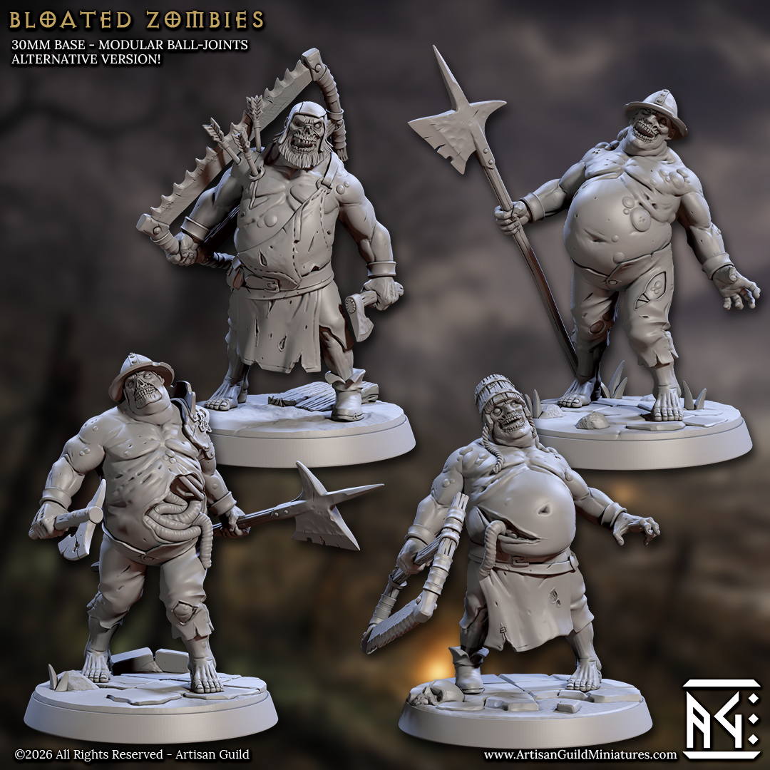 March of the Zombie Walkers | Undead Zombie Horde miniature set for D&D, Pathfinder | TTRPG Mini