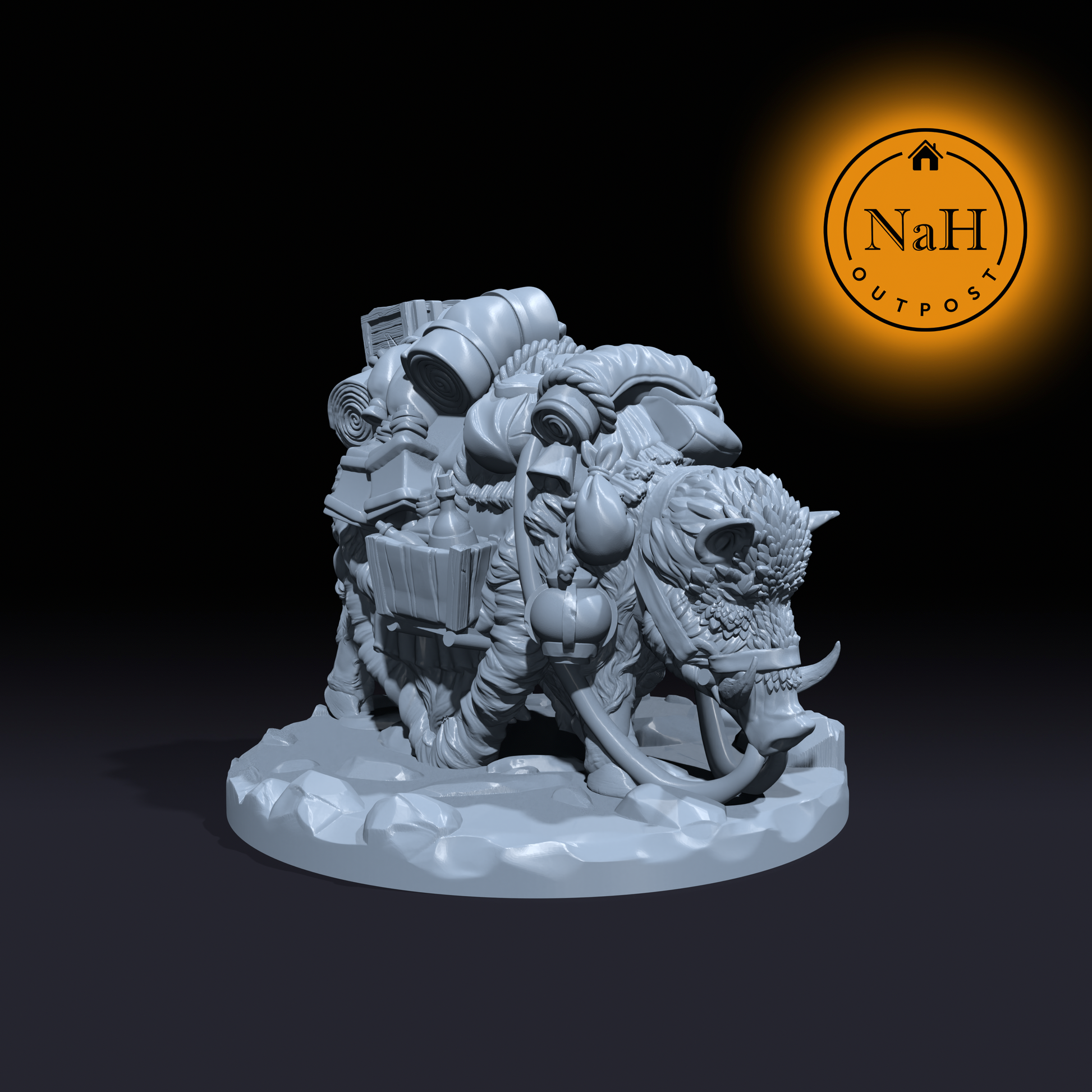 Eira Frigidheart, Midwinter Witch | Sorcerer | Hunter | Boar Mount miniature for Tabletop games like D&D and War Gaming