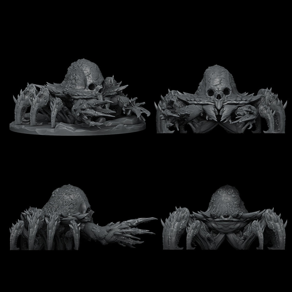 Carapax the Bonecrest | Omen Crab | Skull Monstrosity Miniature for Tabletop games like D&D 5e and TTRPG War Gaming