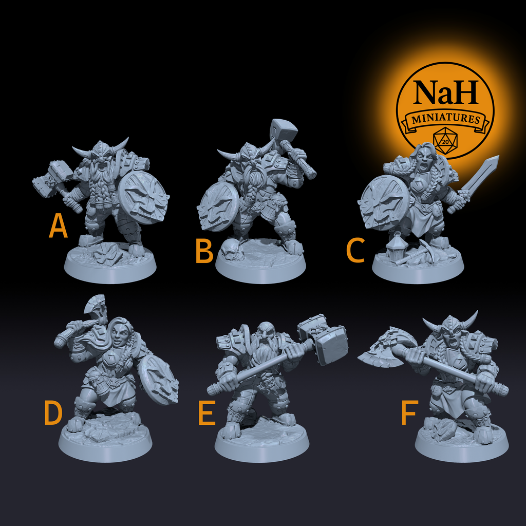 Dwarven Defenders | Dwarf Modular Miniatures miniature for Tabletop games like D&D and War Gaming