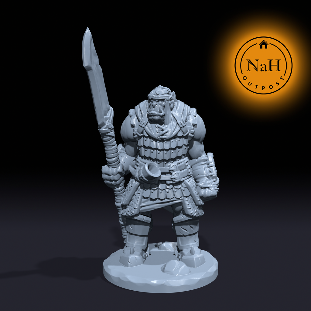 Krag Grimshield | Orc or Ogre Guards Miniature for Tabletop games like D&D and War Gaming