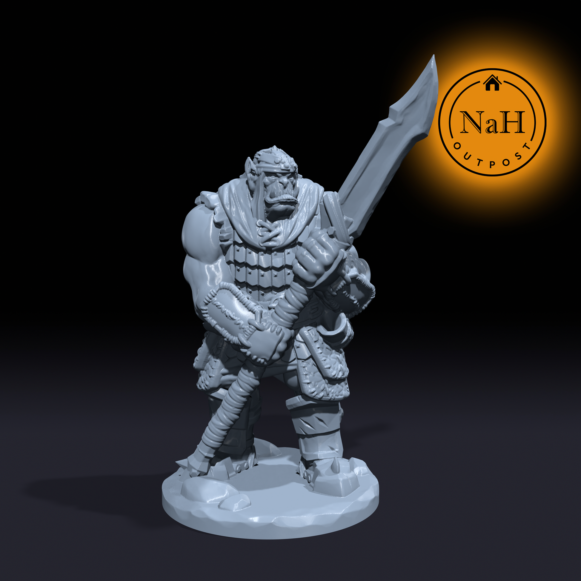 Krag Grimshield | Orc or Ogre Guards Miniature for Tabletop games like D&D and War Gaming