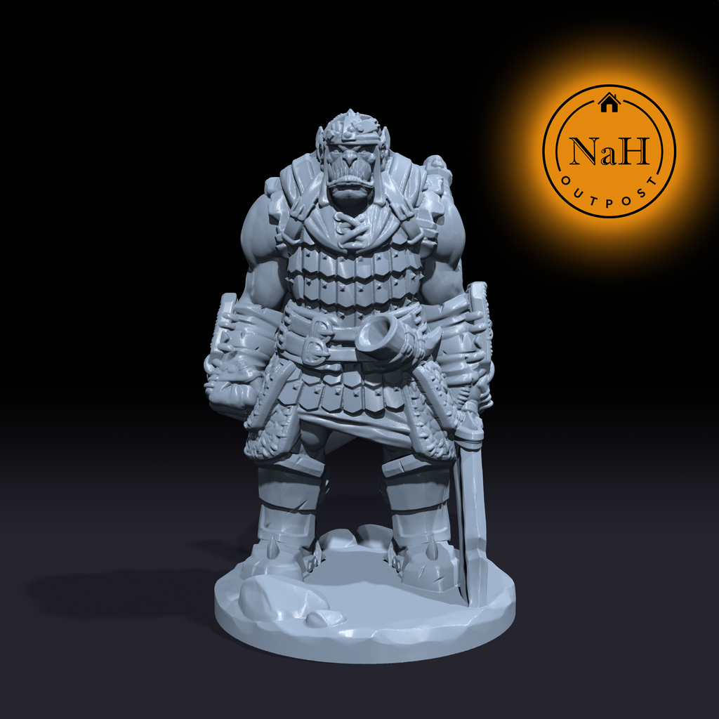 Krag Grimshield | Orc or Ogre Guards Miniature for Tabletop games like D&D and War Gaming