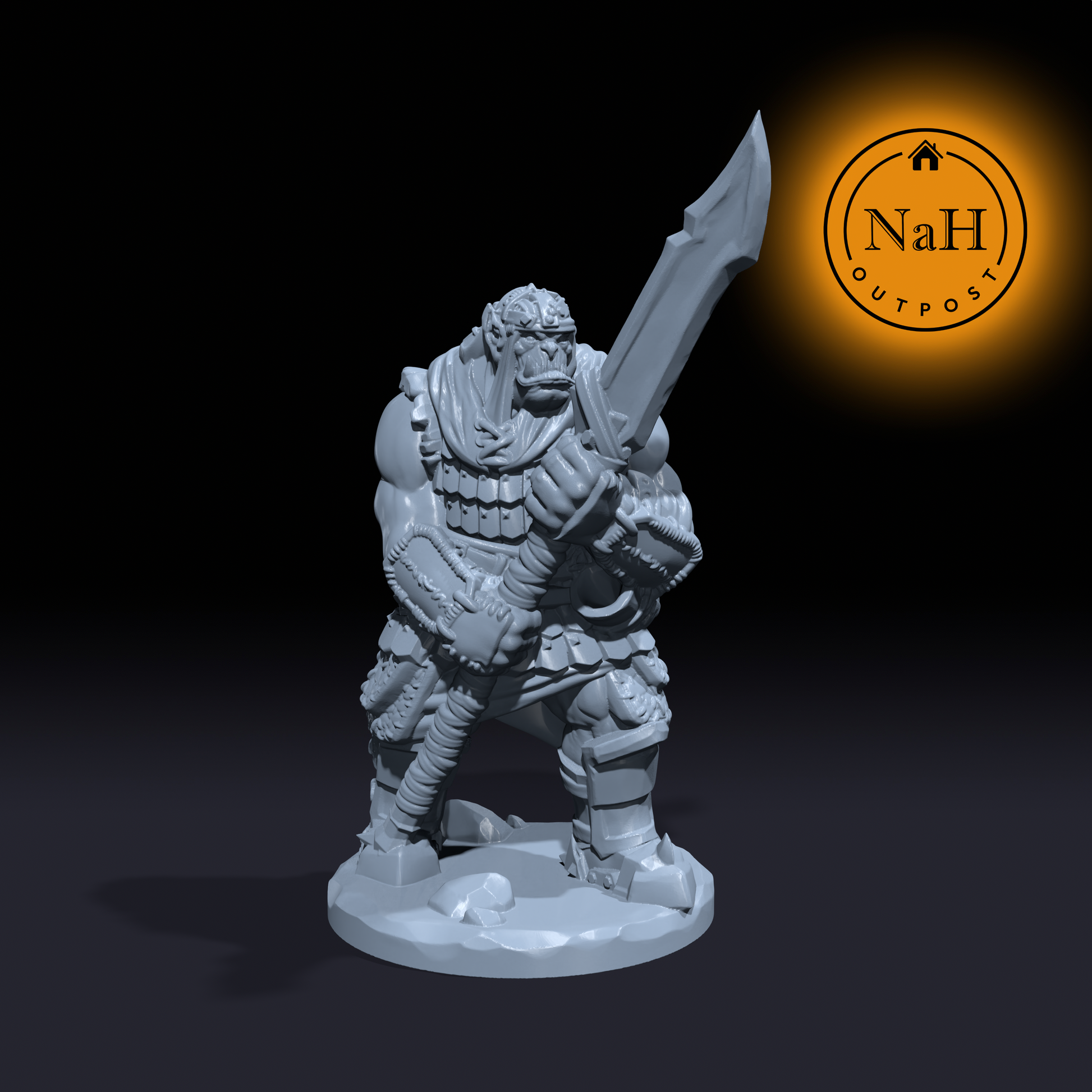 Krag Grimshield | Orc or Ogre Guards Miniature for Tabletop games like D&D and War Gaming