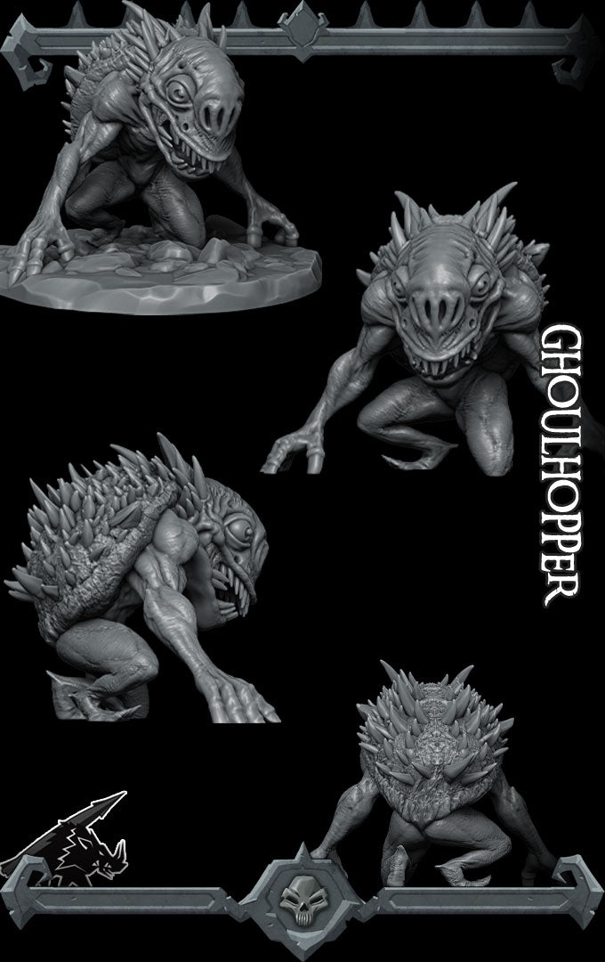 Graveglib the Necrotic Newt | Ghoulhopper | Undead Frog | Monstrosity Miniature for Tabletop games like D&D 5e and TTRPG  War Gaming