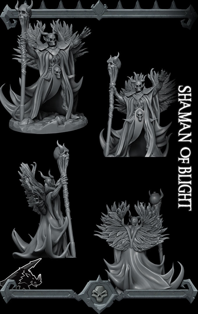 Silas Deathbringer | Shaman of Blight | Necromancer Miniature for Tabletop games like D&D 5e and TTRPG  War Gaming