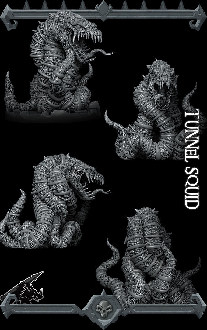 Tunnelshriek, Eater of the Underdark | Tunnel Squid Miniature for Tabletop games like D&D 5e and TTRPG  War Gaming