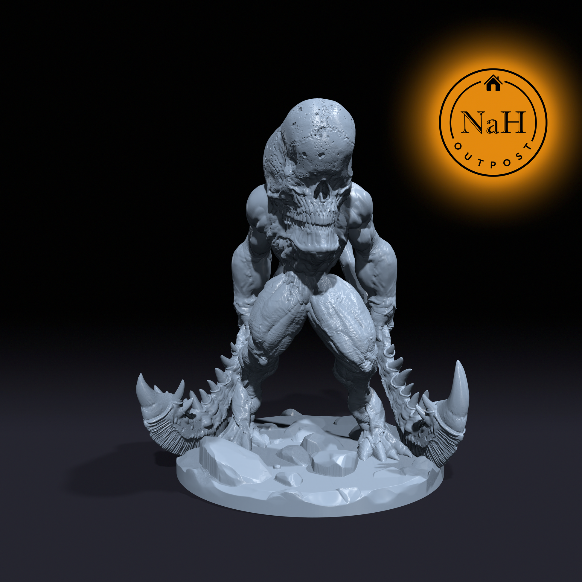 Goregnaw, Defiler of Graves | Mawmen | Skull Guard Fiend Demon Miniature for Tabletop games like D&D 5e and TTRPG  War Gaming