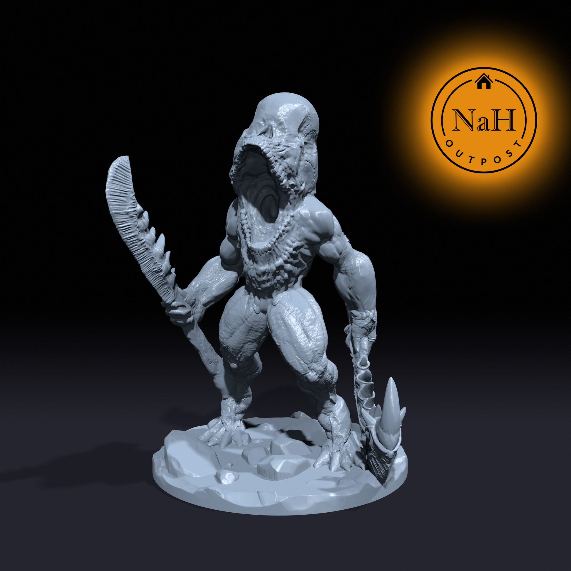 Goregnaw, Defiler of Graves | Mawmen | Skull Guard Fiend Demon Miniature for Tabletop games like D&D 5e and TTRPG  War Gaming