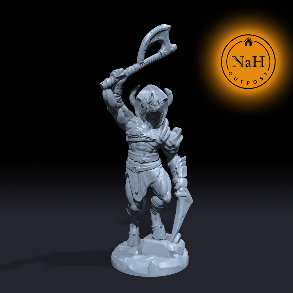 Gorefiend, Butcher of the Arena | Minotaur Gladiator Miniature for Tabletop games like D&D and War Gaming