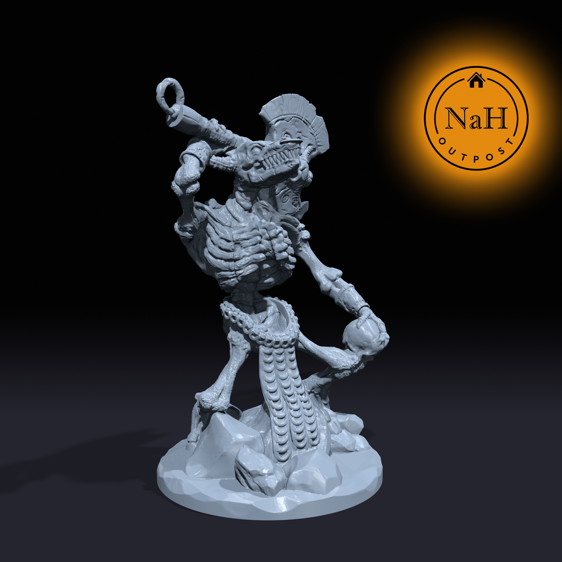 Marrowhorn, Wailer of the Catacombs | Minotaur Skeleton Miniature for Tabletop games like D&D and War Gaming