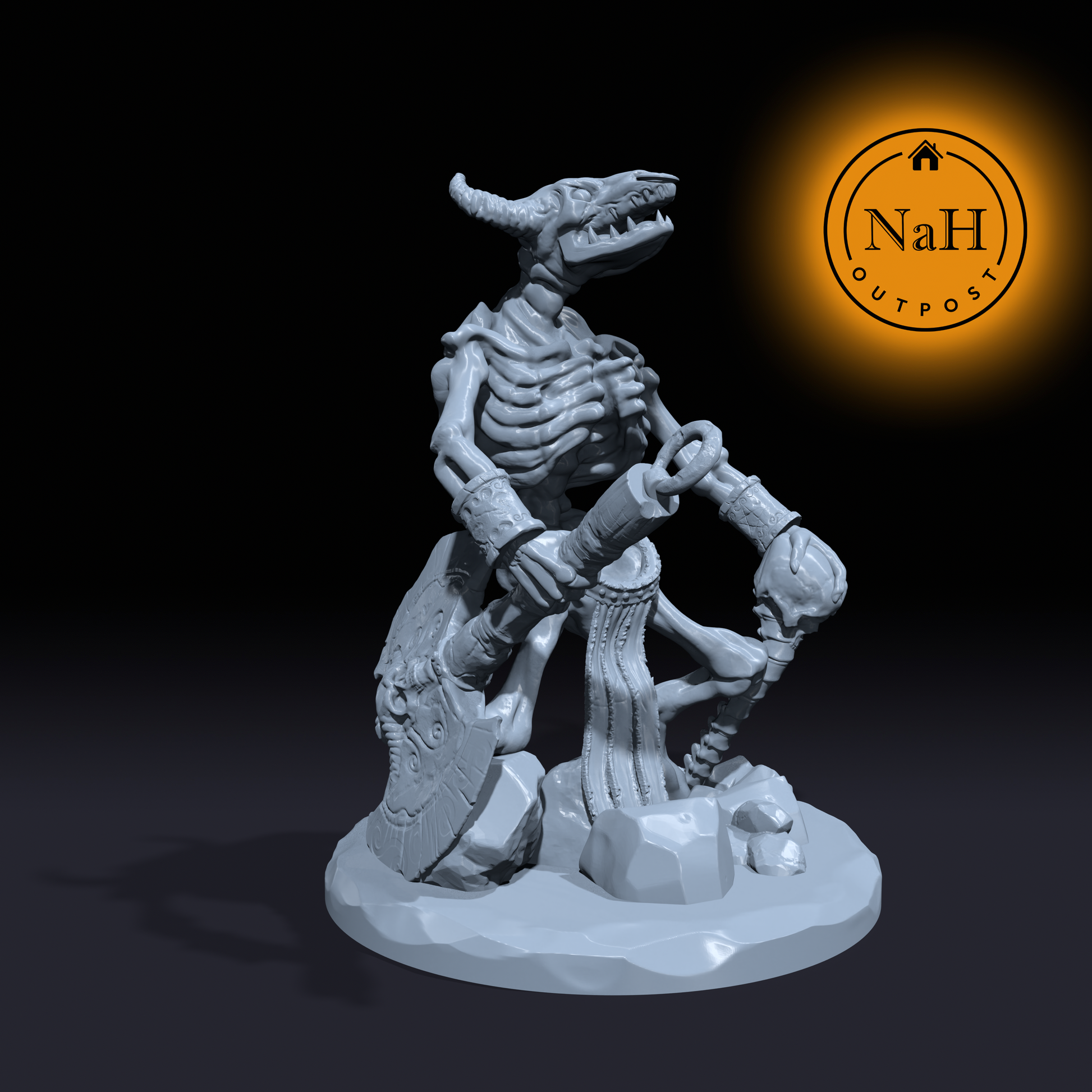 Marrowhorn, Wailer of the Catacombs | Minotaur Skeleton Miniature for Tabletop games like D&D and War Gaming