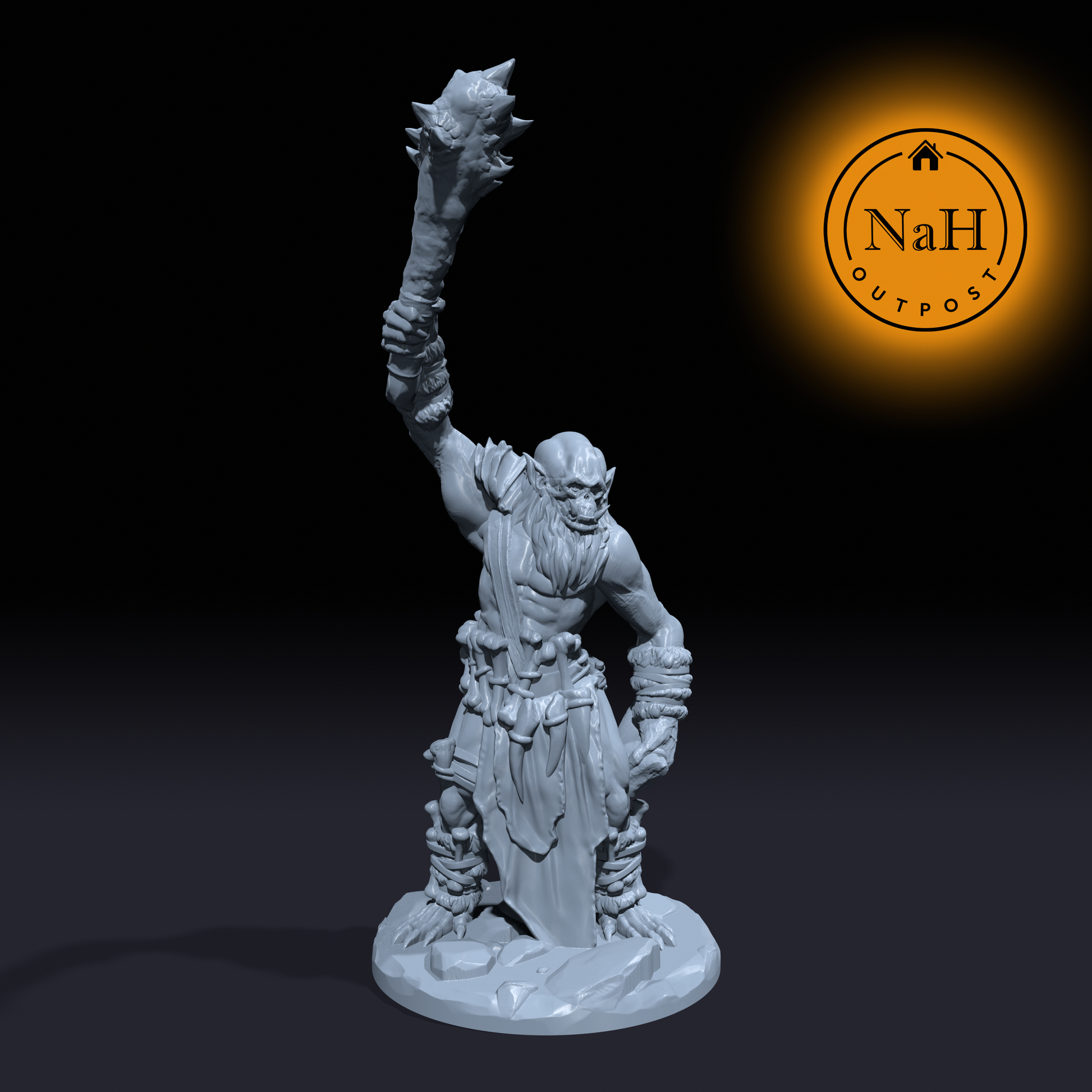 Gorefist, the Bloody Cleaver | Morgoc | Malformed Orc Miniature for Tabletop games like D&D and War Gaming