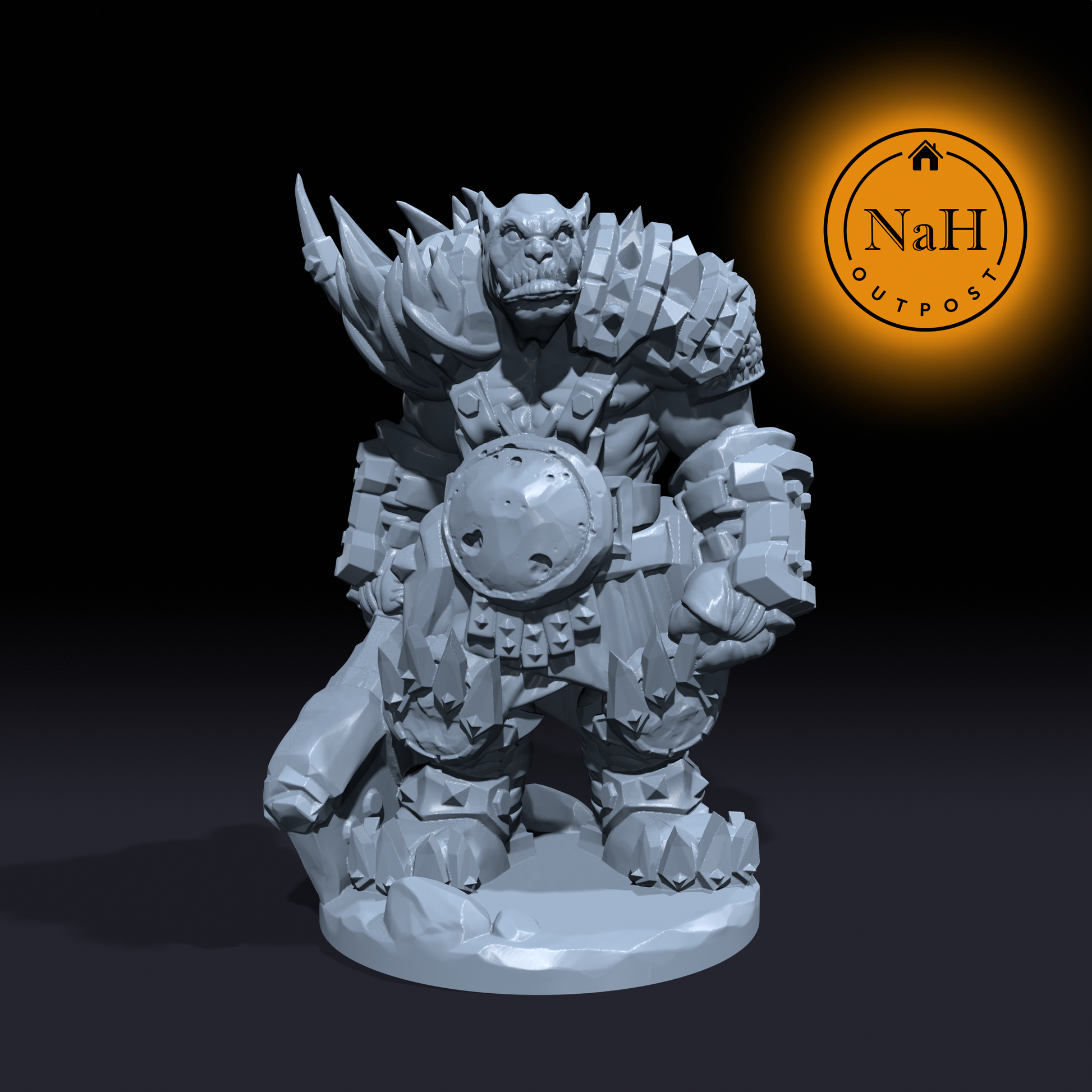 Morgash Bloodhand | Orc Grunts or Ogre Miniature for Tabletop games like D&D and War Gaming