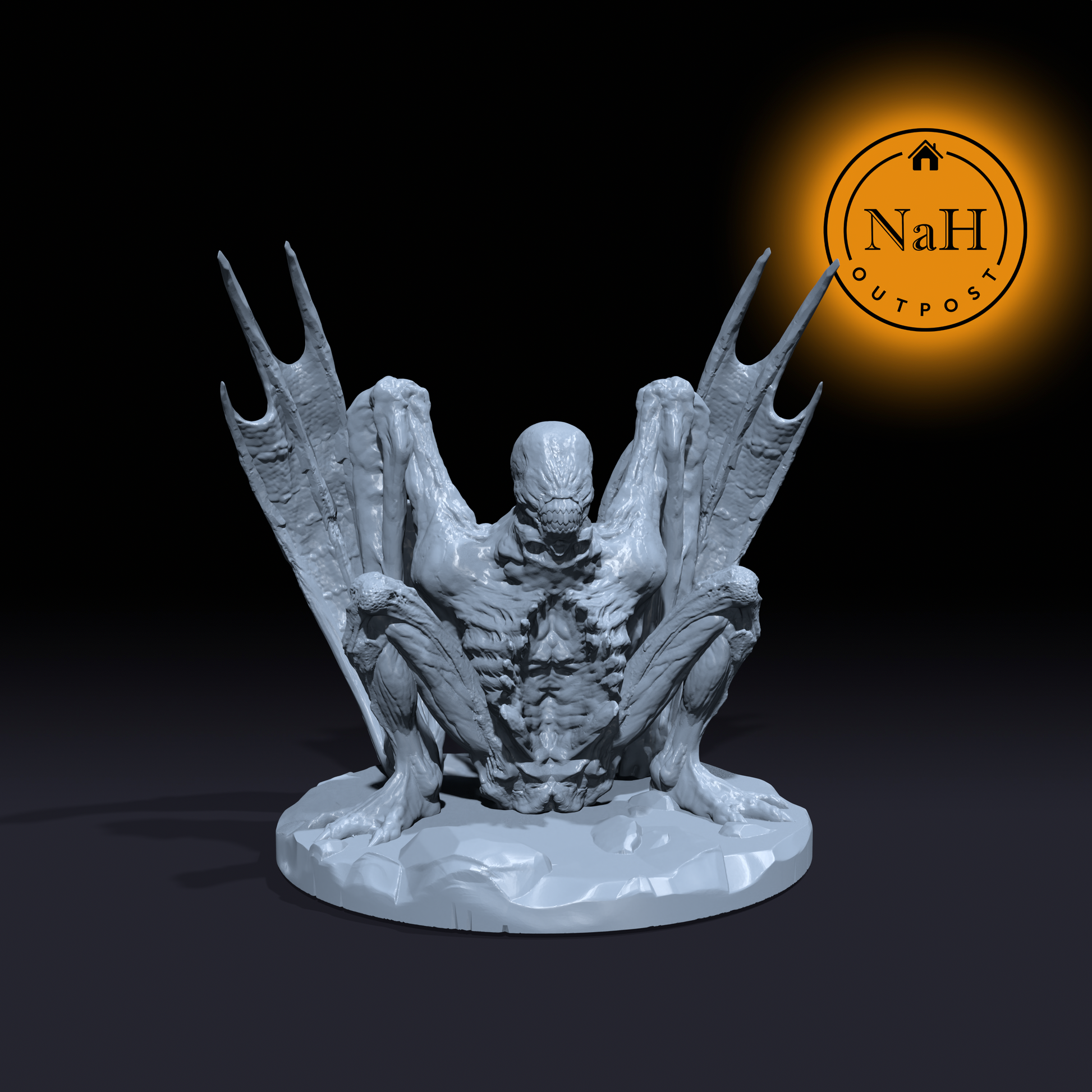 Rotwing, the Pestilence Shrieker | Plague Wing | Winged Ghoul Miniature for Tabletop games like D&D 5e and TTRPG War Gaming
