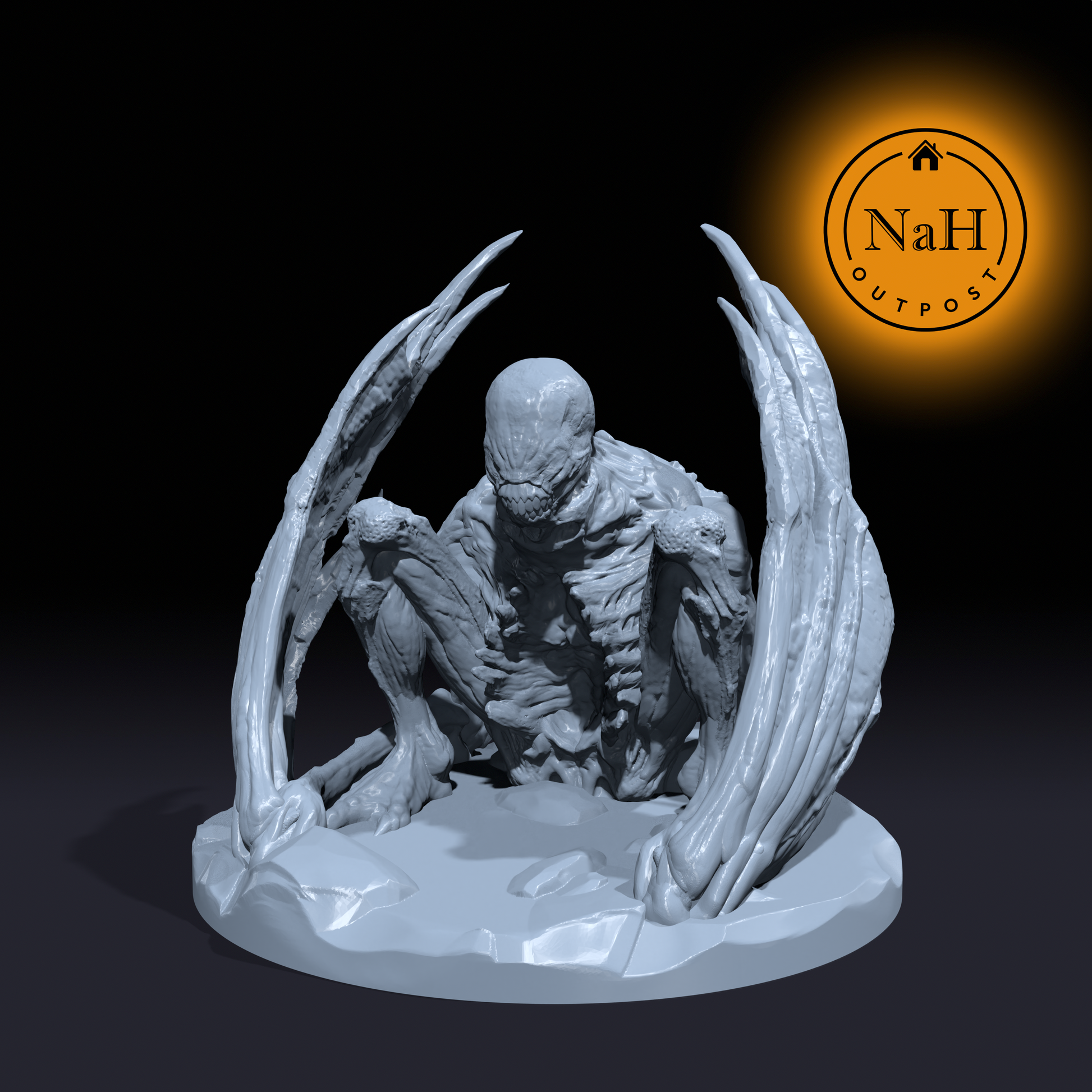 Rotwing, the Pestilence Shrieker | Plague Wing | Winged Ghoul Miniature for Tabletop games like D&D 5e and TTRPG War Gaming