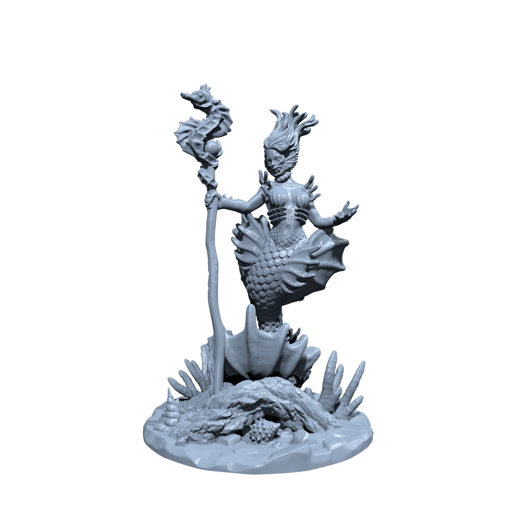 Anglerfish Mermaid | Merfolk Miniature for Tabletop games like D&D and War Gaming