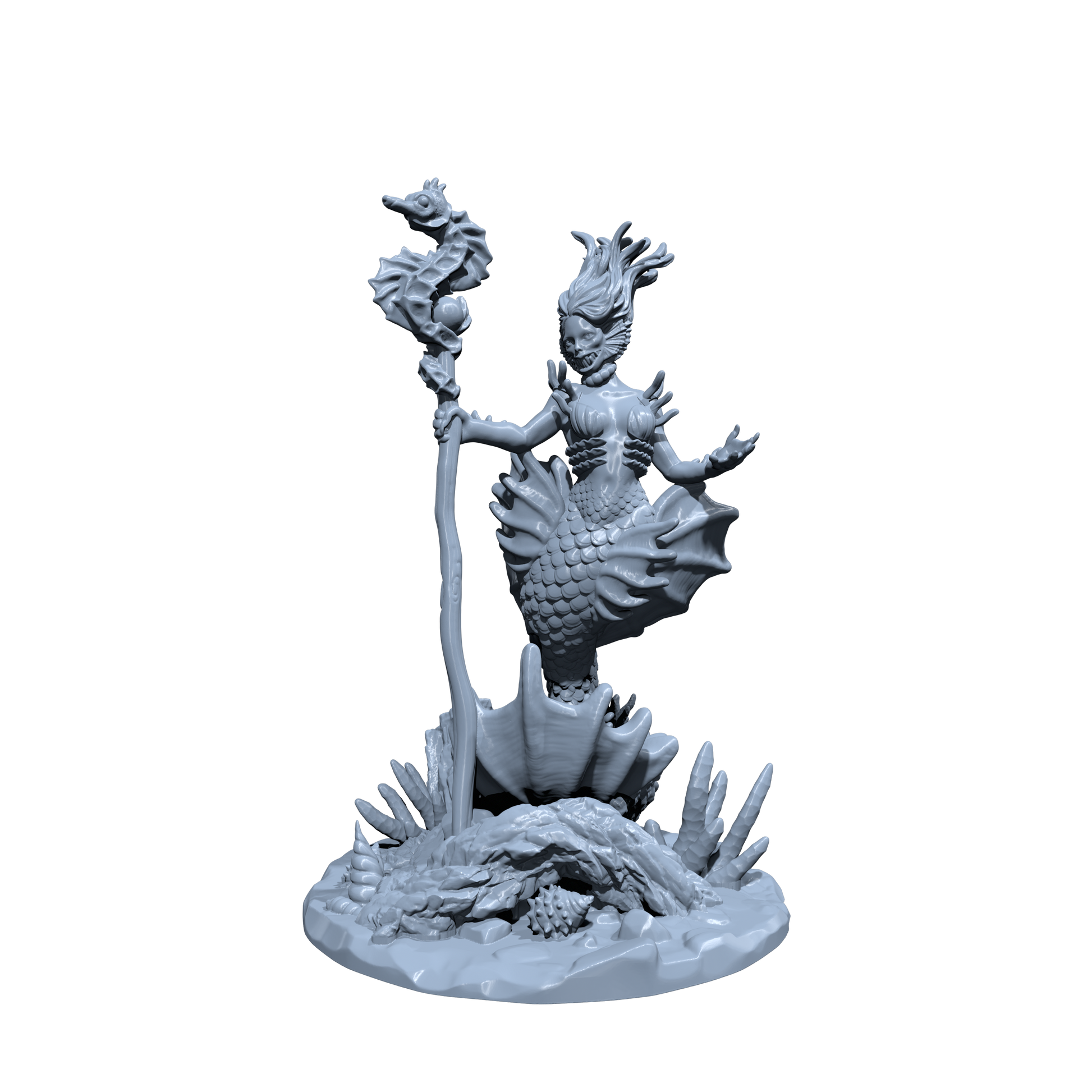 Anglerfish Mermaid | Merfolk Miniature for Tabletop games like D&D and War Gaming