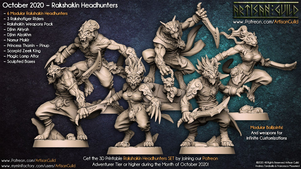 Kharzun Ripclaw, Rakshasa Prowler | Fiend Rogue miniature for D&D, Pathfinder | TTRPG Mini