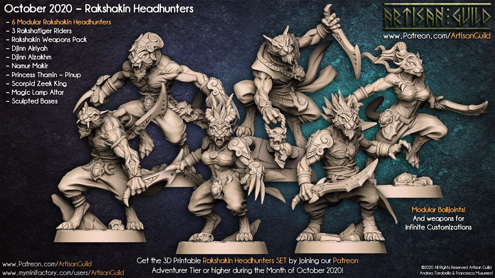 Kharzun Ripclaw, Rakshasa Prowler | Fiend Rogue miniature for D&D, Pathfinder | TTRPG Mini
