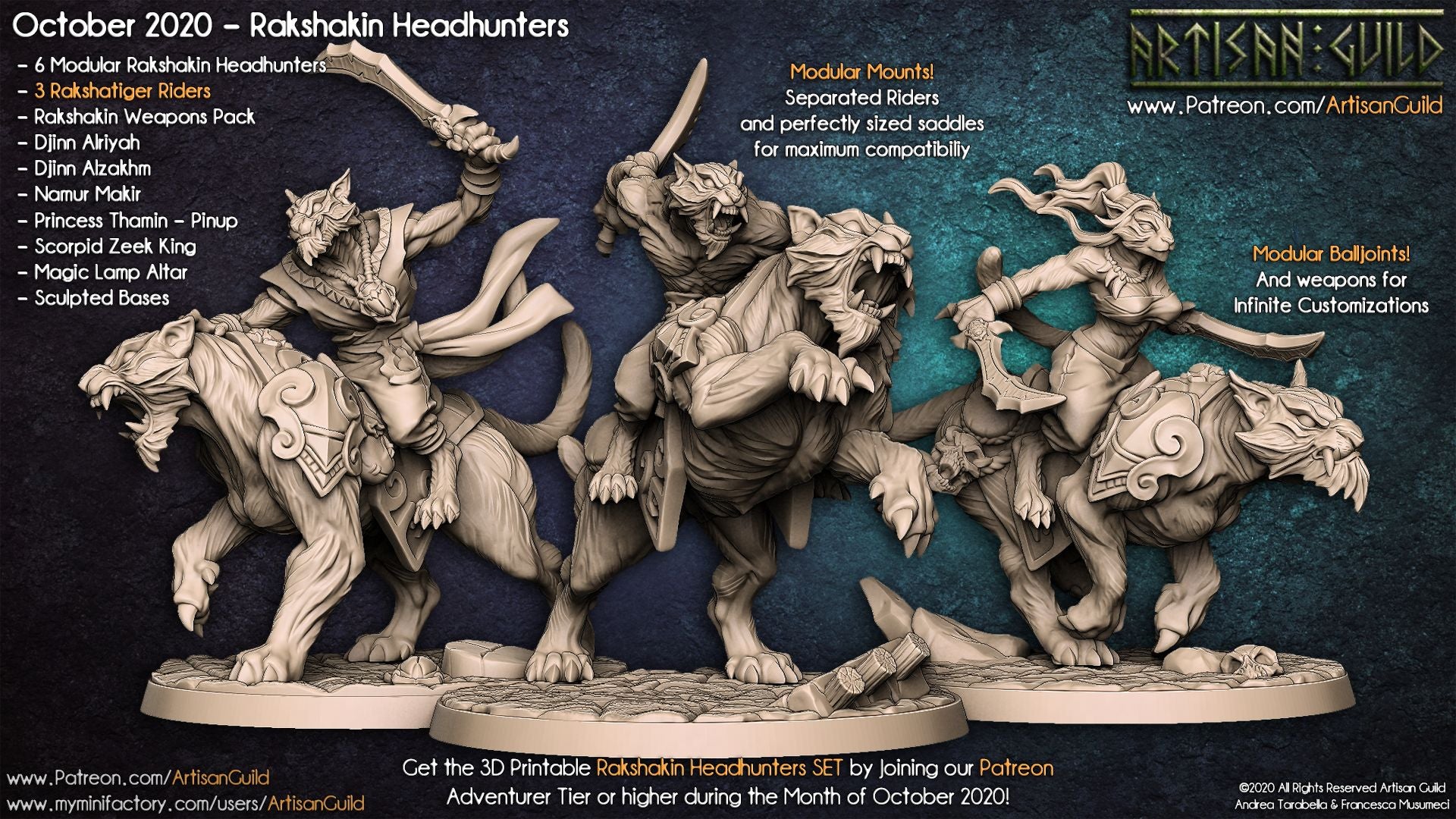 Zakhar Doommane | Rakshatiger Rider miniature for D&D, Pathfinder | TTRPG Mini