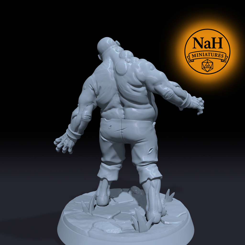 Gorrik Rotbelly, Bloated Spearman | Bloated Zombie miniature for D&D, Pathfinder | TTRPG Mini