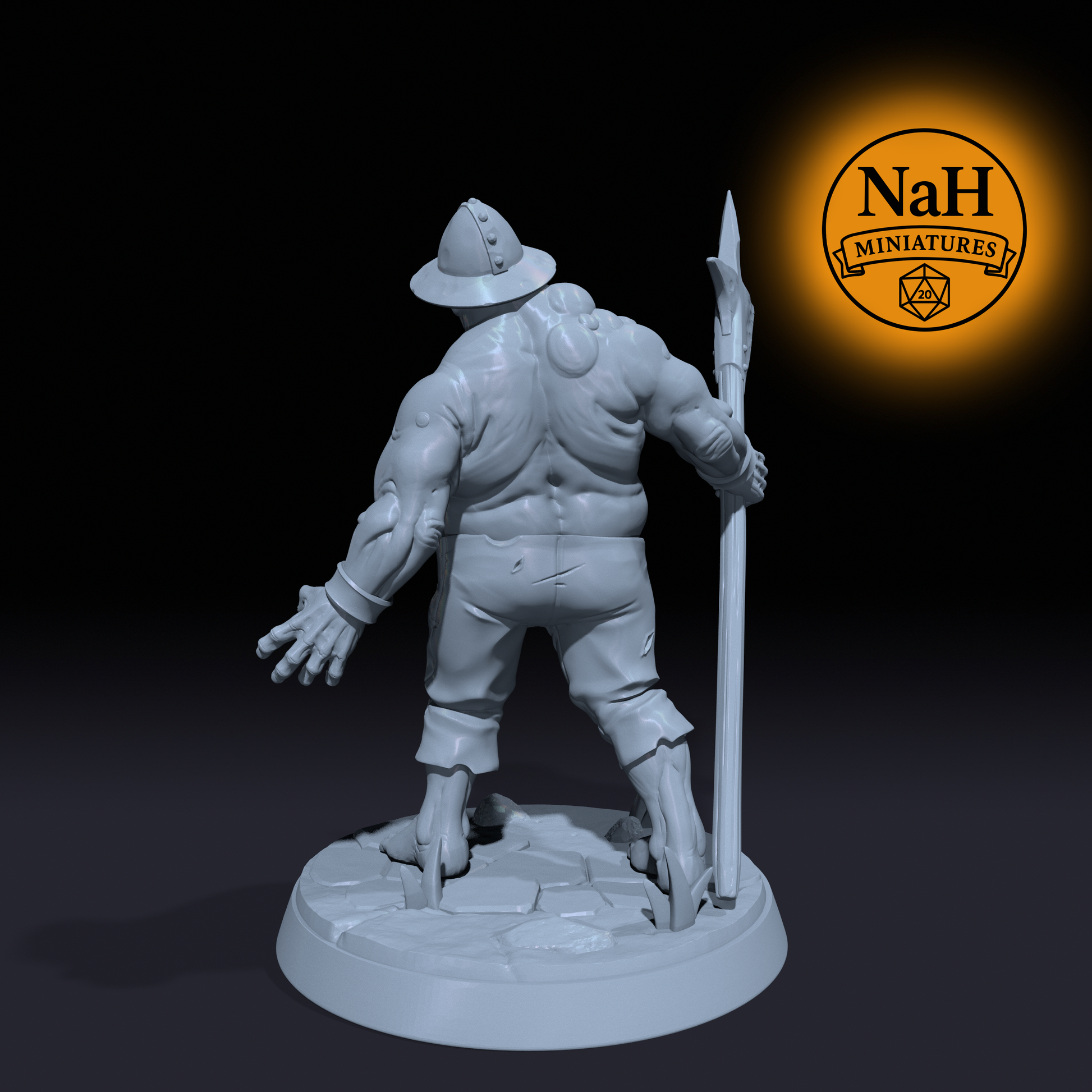 Gorrik Rotbelly, Bloated Spearman | Bloated Zombie miniature for D&D, Pathfinder | TTRPG Mini