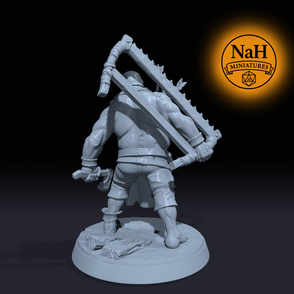 Kargan Headsman | Bloated Zombie Executioner | Undead Zombie Brute miniature for D&D, Pathfinder | TTRPG Mini