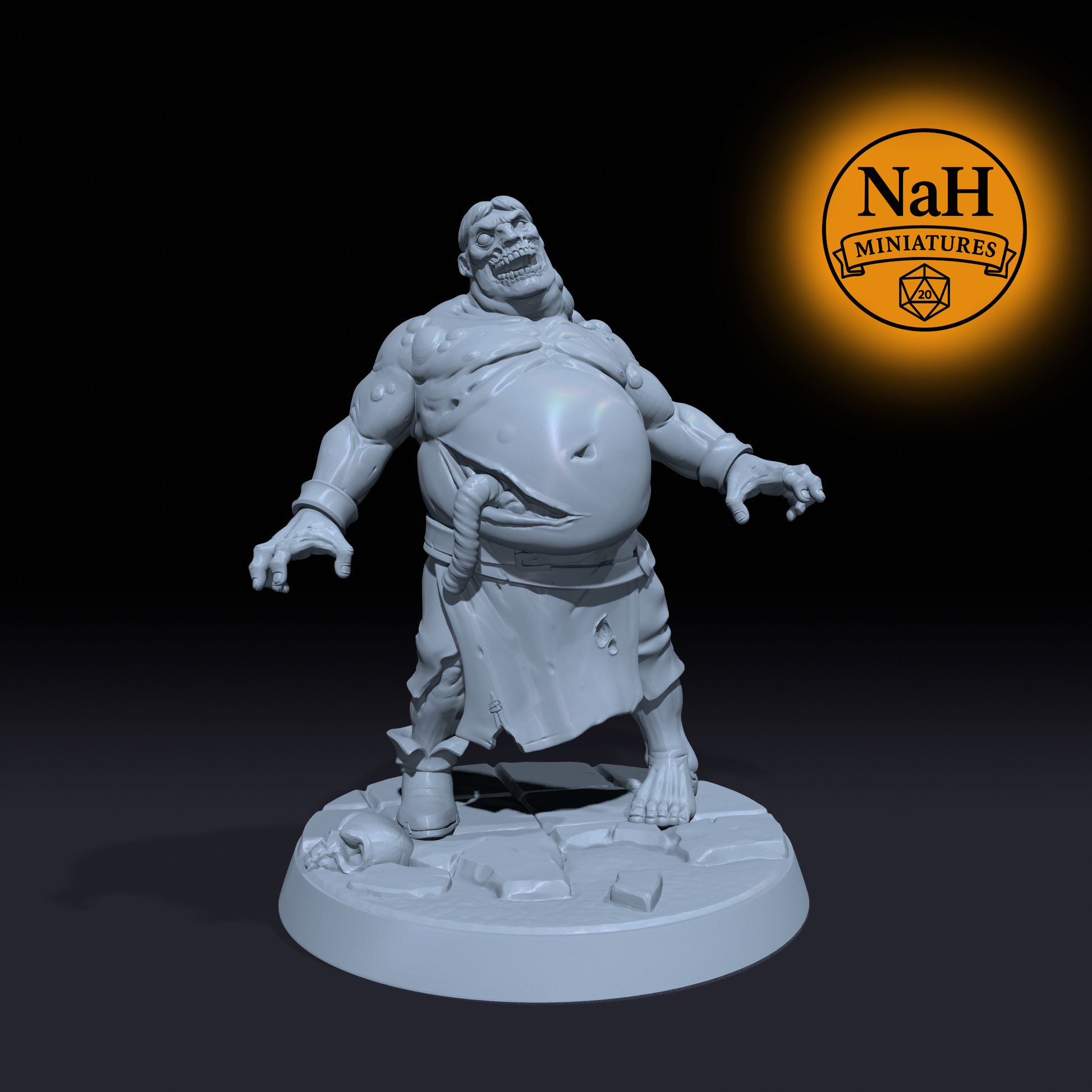 Sawbelly | Bloated Zombie Butcher miniature for D&D, Pathfinder | TTRPG Mini
