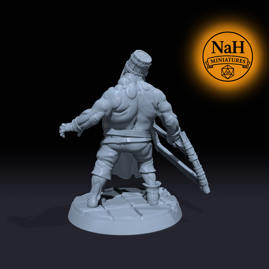 Sawbelly | Bloated Zombie Butcher miniature for D&D, Pathfinder | TTRPG Mini