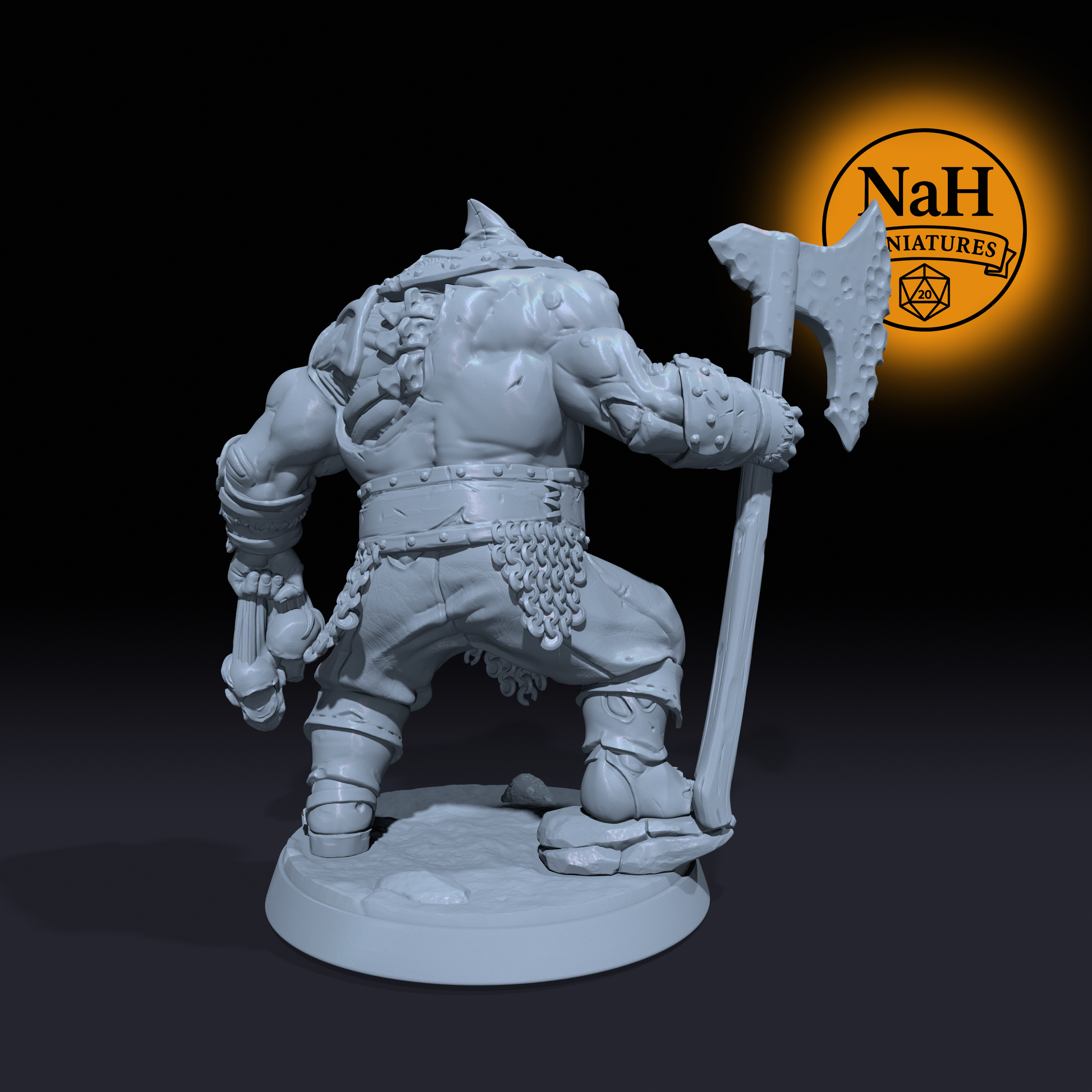 Boiafaus, the Foul Executioner | Zombie Ogre Executioner miniature for D&D, Pathfinder | TTRPG Mini