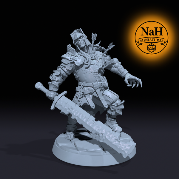 Gerwald, Fallen Guard Captain | Undead Wight Captain, Fallen Knight miniature for D&D, Pathfinder | TTRPG Mini