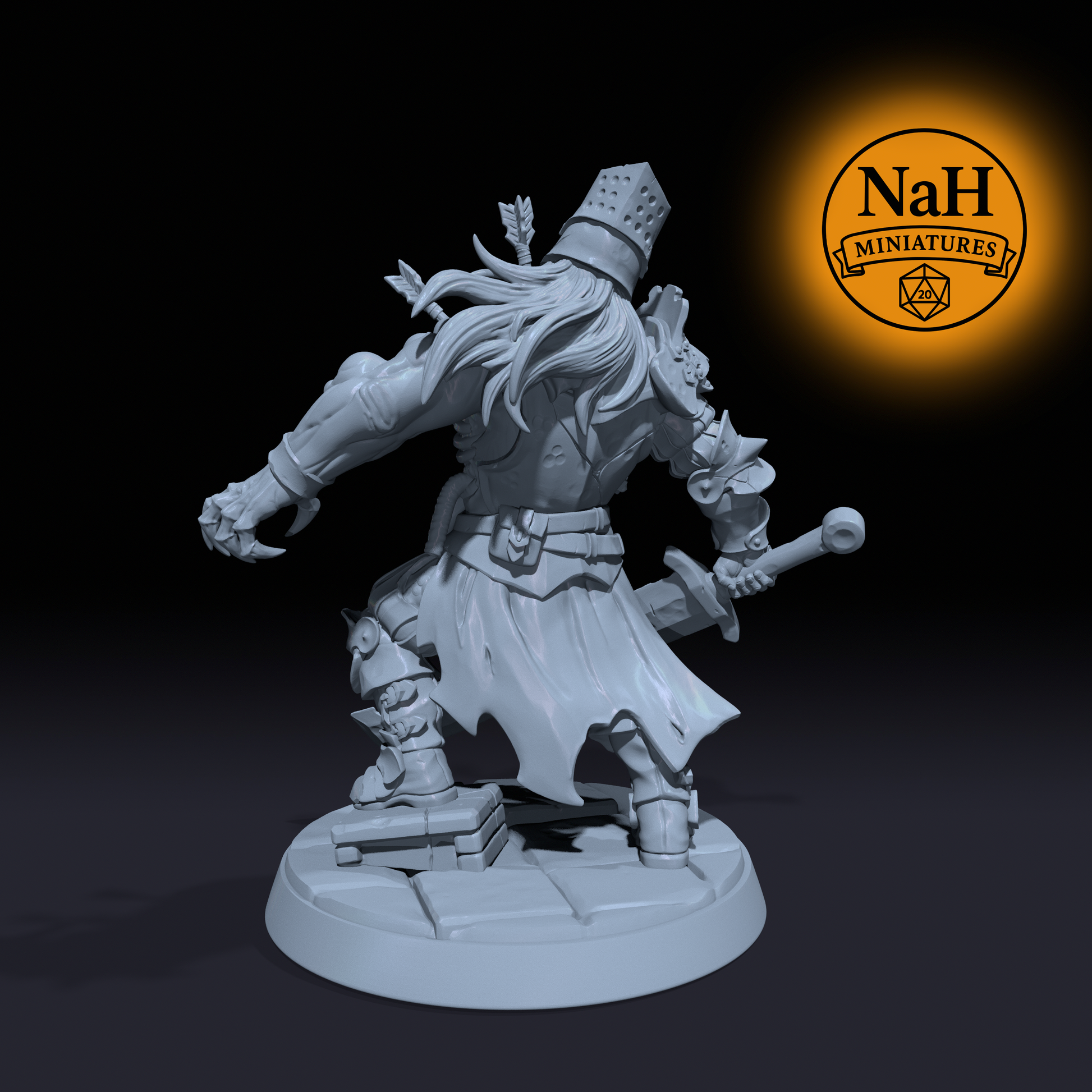 Gerwald, Fallen Guard Captain | Undead Wight Captain, Fallen Knight miniature for D&D, Pathfinder | TTRPG Mini