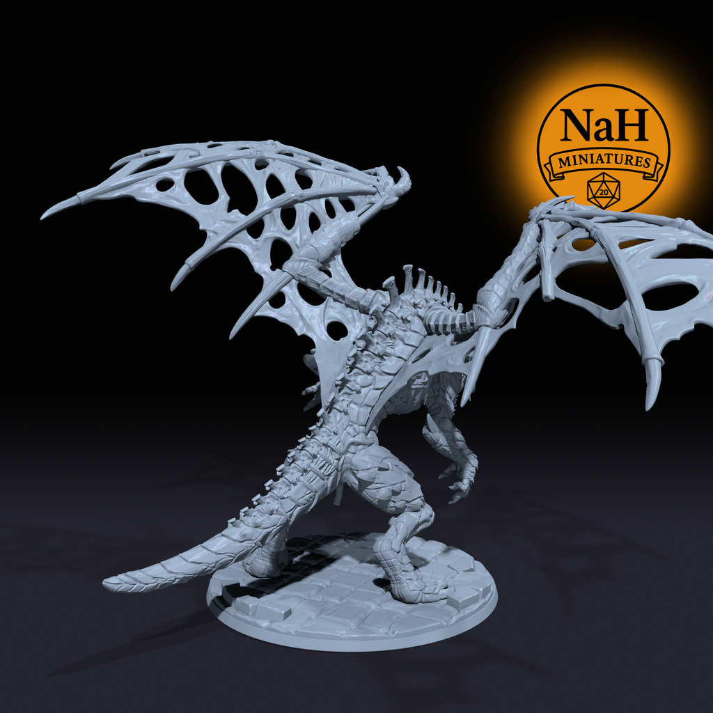 Kelth'Akos, the Carrion Wyrm | Zombie Dragon Boss miniature for D&D, Pathfinder | TTRPG Mini