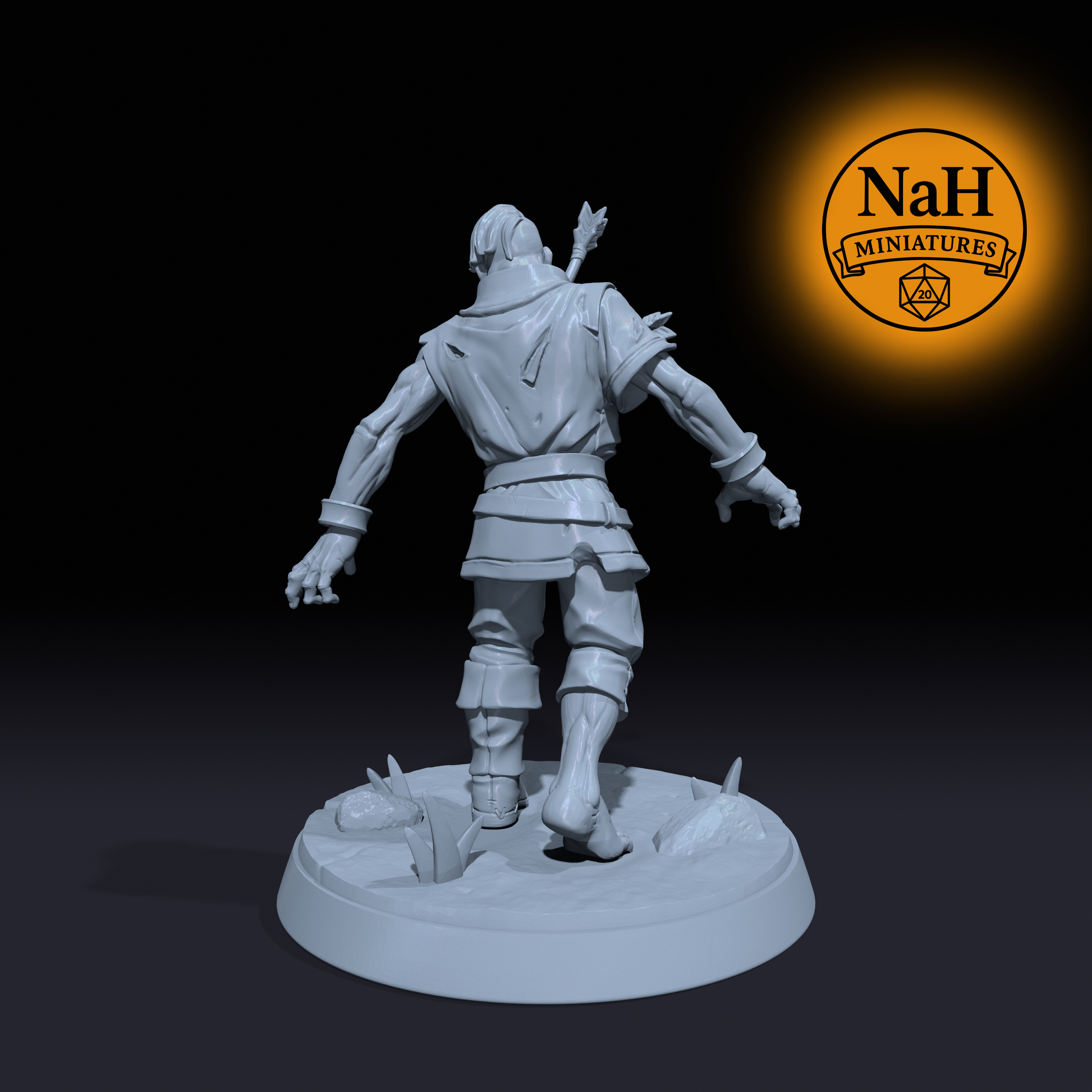 Arrowgnaw | Zombie Walker Skirmisher miniature for D&D, Pathfinder | TTRPG Mini