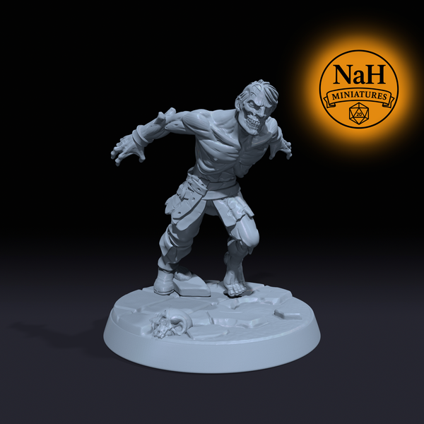 Sprintjaw | Zombie Walker Rusher miniature for D&D, Pathfinder | TTRPG Mini