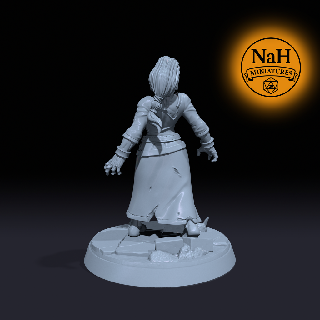 Gravewife | Zombie Walker Maid miniature for D&D, Pathfinder | TTRPG Mini
